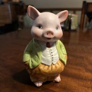 Lefton Mr Pig Piggy Bank Anthropomorphic Suit VTG